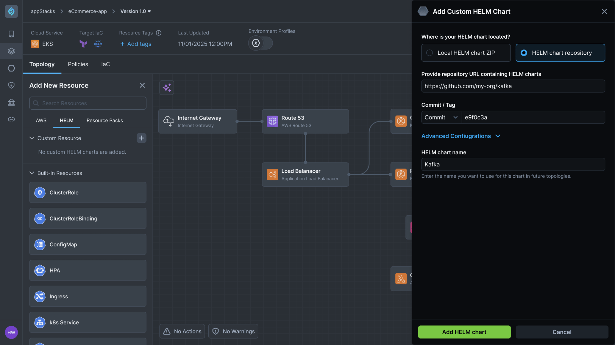 2. Leverage existing Helm charts stored in Git