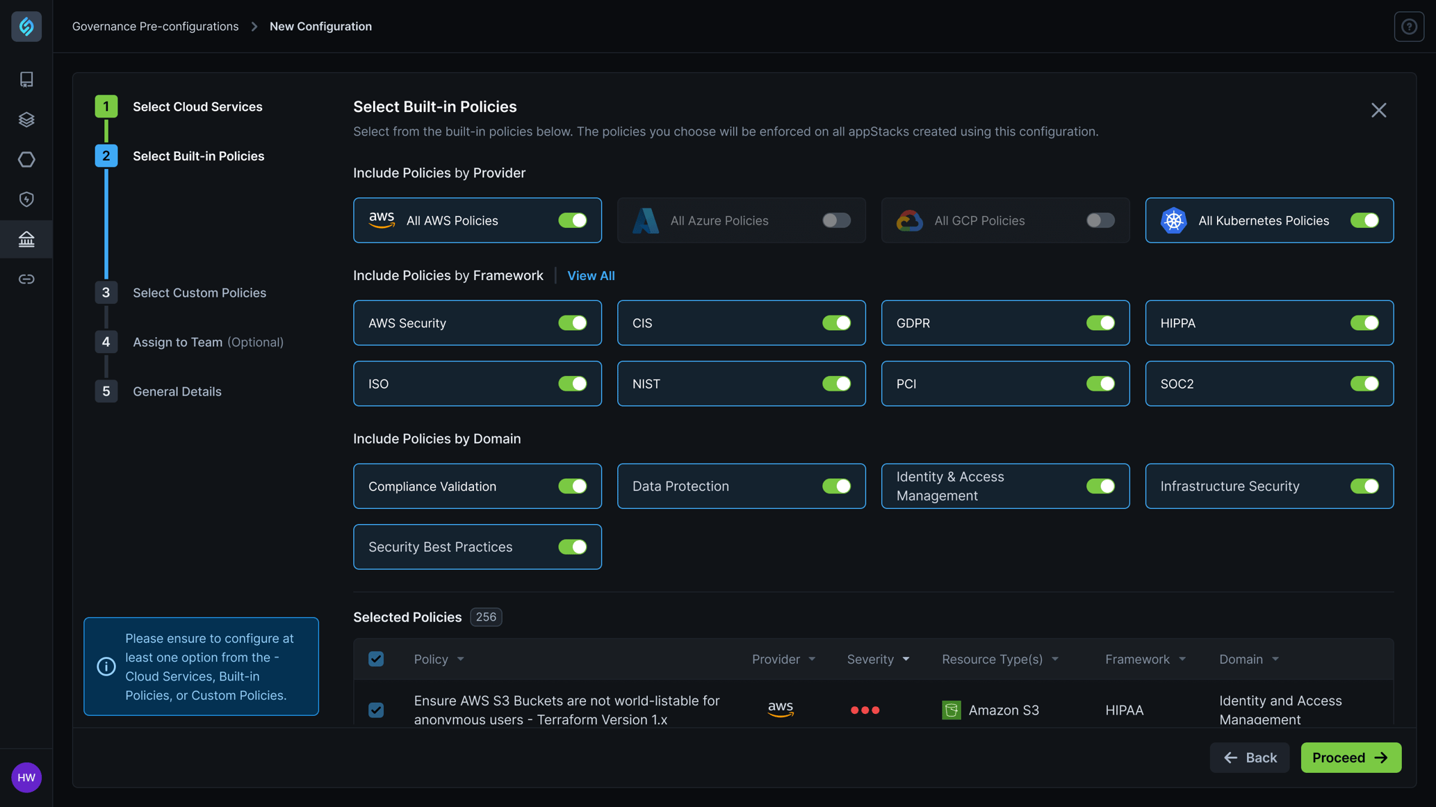 Built-in Security Policies