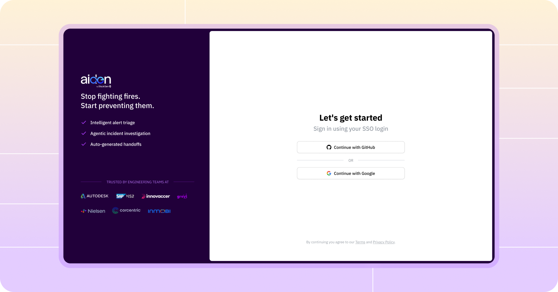 Aiden Login Page