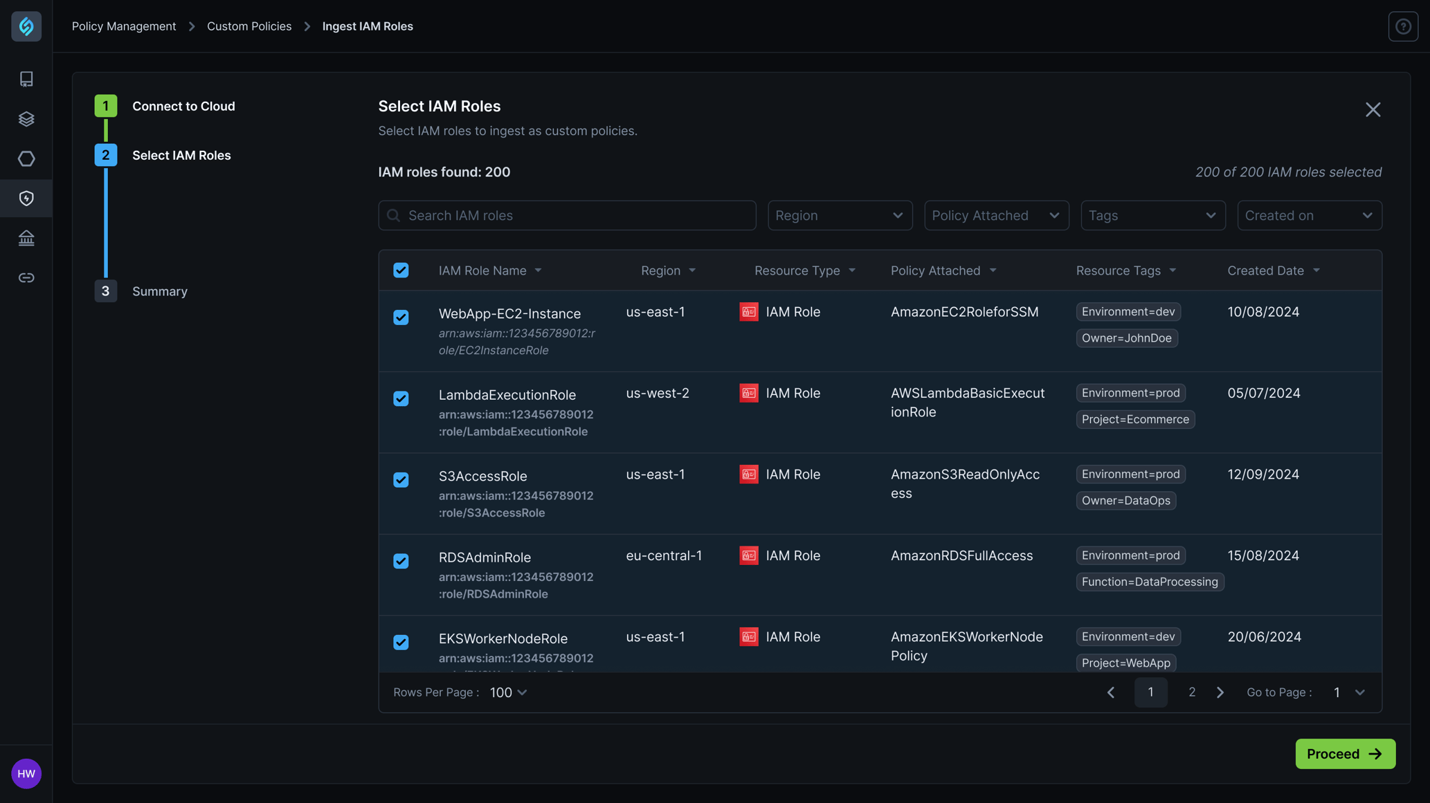 1. Import and manage custom IAM roles