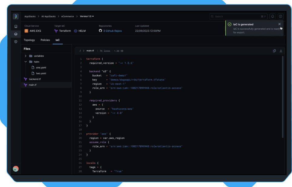 4. Export Infra - framed screenshot - infrastructure from code step 4