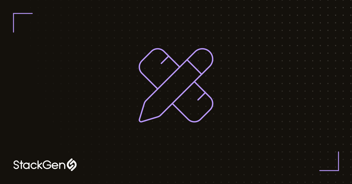 StackGen Aiden for InfraOps banner: a violet build-blocks icon on a dark dot-field background.