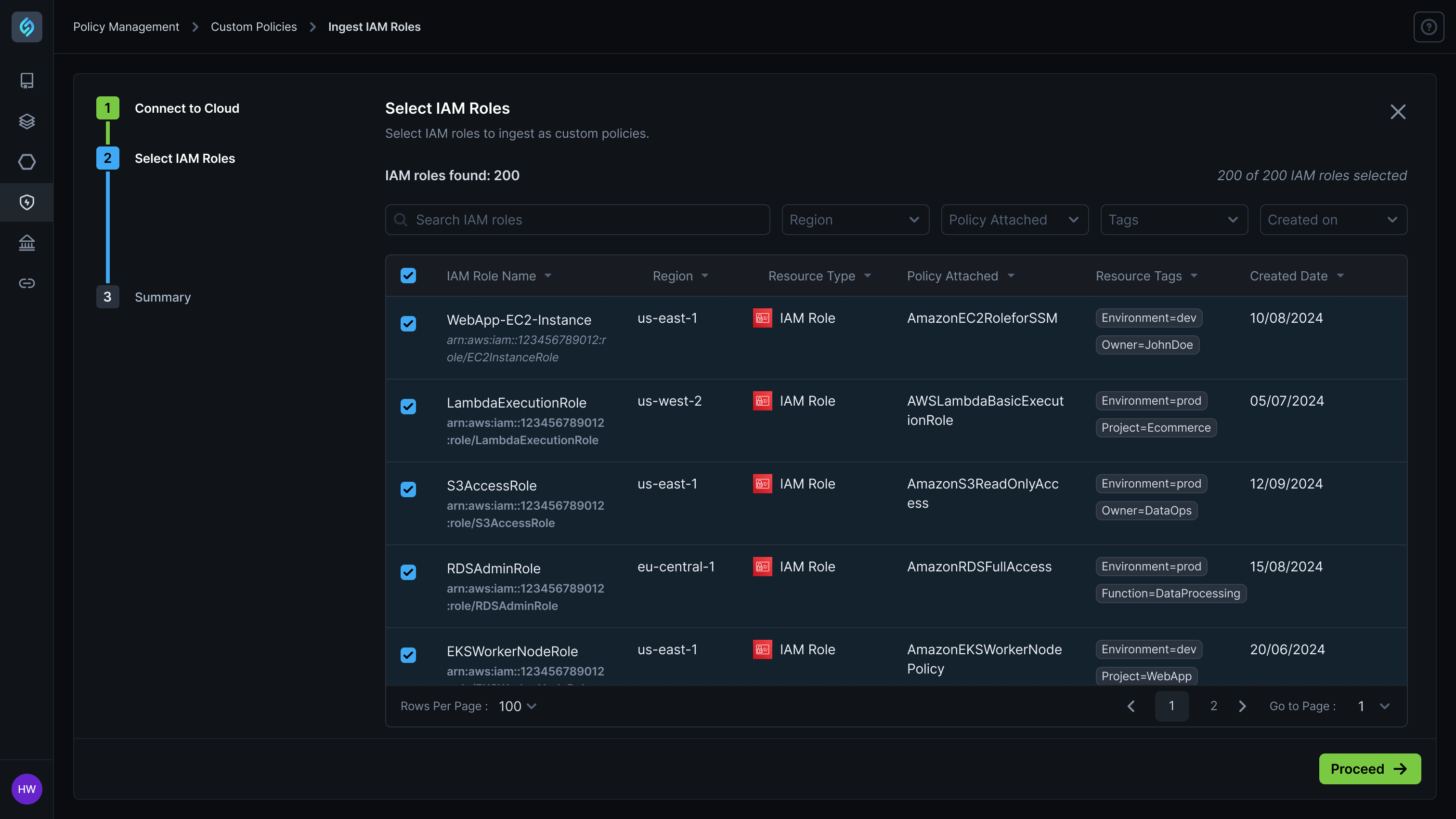 1. Import and manage custom IAM roles