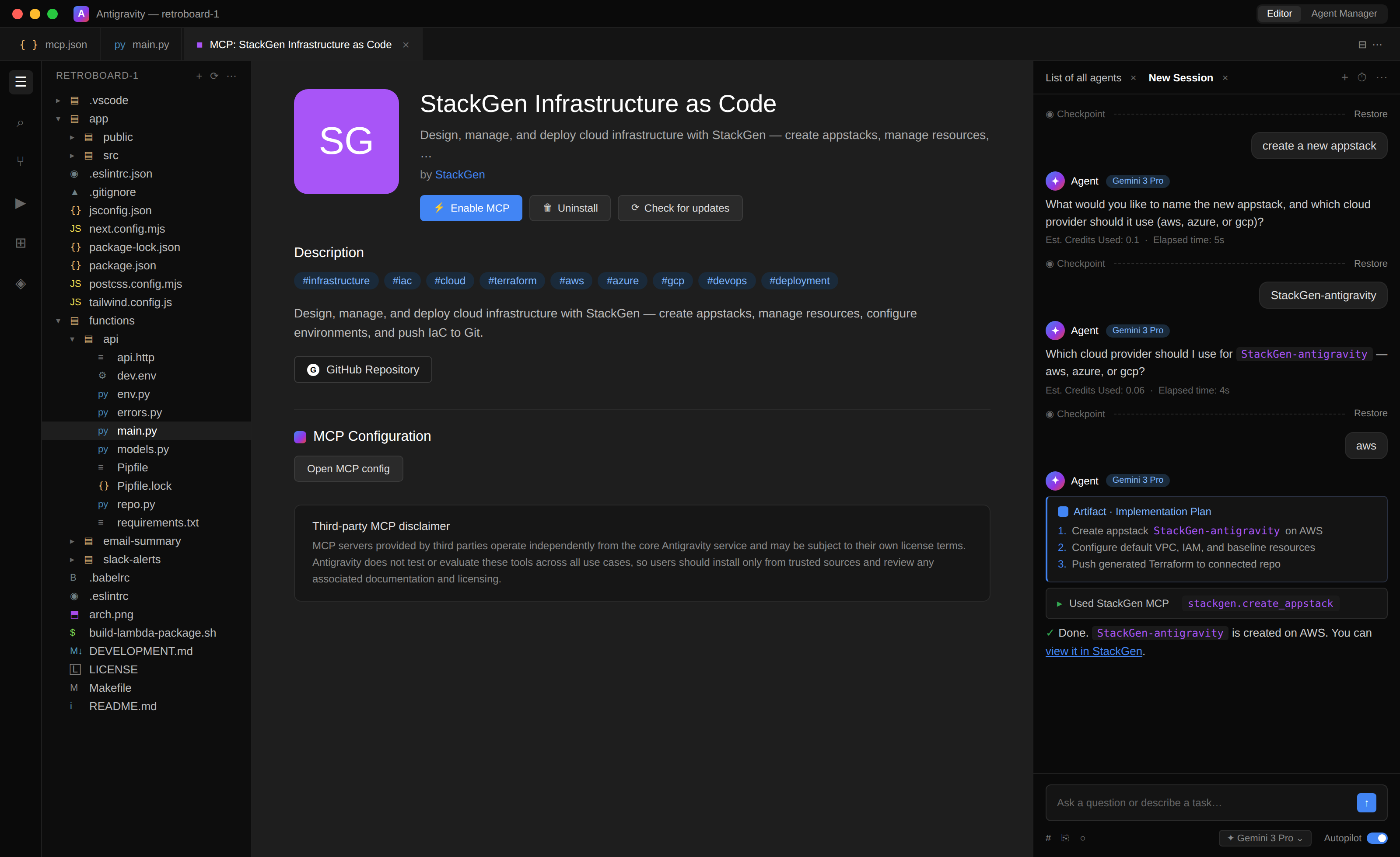 stackgen_in_google_antigravity